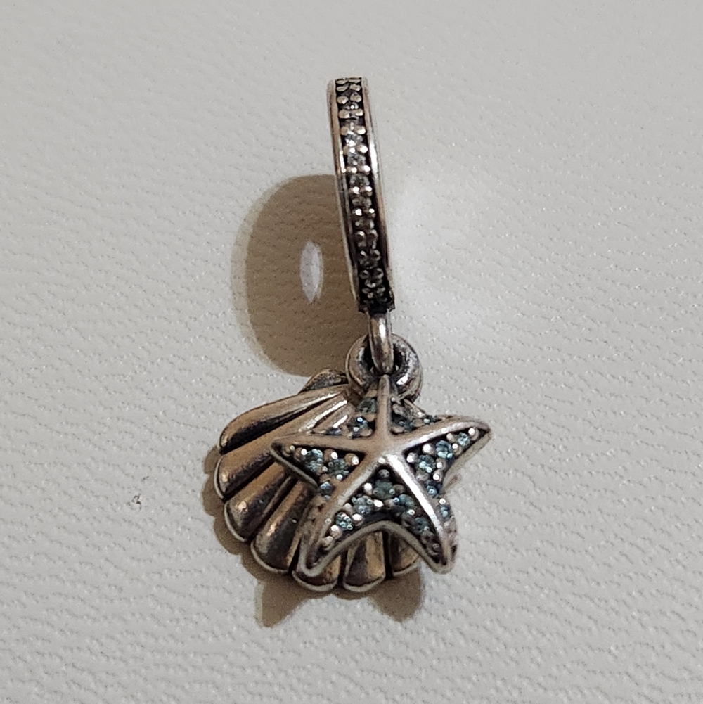 Authentic Pandora Starfish Shell Silver Dangle Ch… - image 7